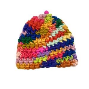 RE$300 Garmentory Mischa Lampert Confetti Beanie Hat Colorful With Pom Pom USA